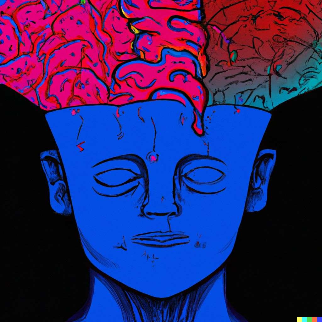a representation of anxiety, digital art, 2.5D style